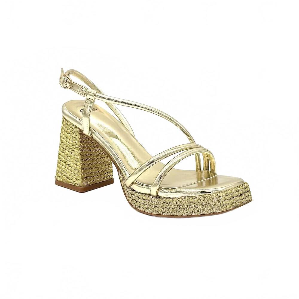 NEW EXE women's metallic platform heel in gold